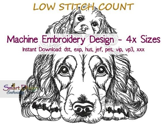 Download COCKER SPANIEL Sketch Embroidery Design - Premium Resources