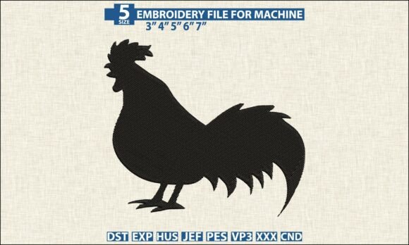 Download Rooster Machine Embroidery DST PES File - Premium Resources