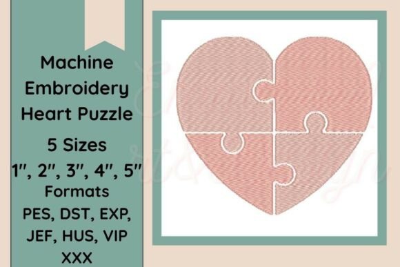 Download Heart Puzzle Machine Embroidery Design - Premium Bundle