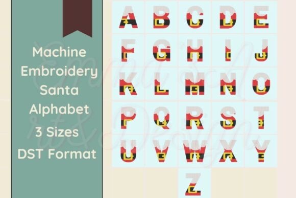 Download Santa Machine Embroidery Alphabet - DST - Premium Resources
